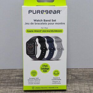 PureGear Watch Band Set Apple Watch (42/44/45/49mm) Silicone 3 Pack
